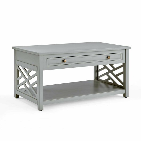 Kd Oficina 22 x 36 in. Coventry Wood Coffee Table with 1-Drawer Gray KD2840720